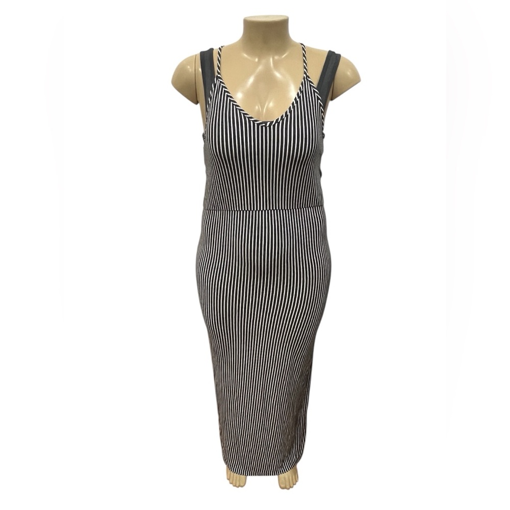 Due Time Maternity‎ Size XL Striped Pinstripe Strappy Maxi Stretch Sundress.